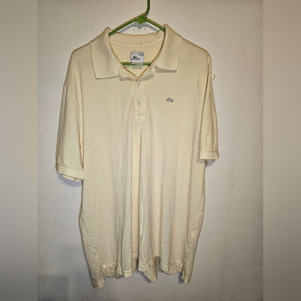 Vintage LACOSTE Polo Shirt - Embroidered - Made in Peru - size 8